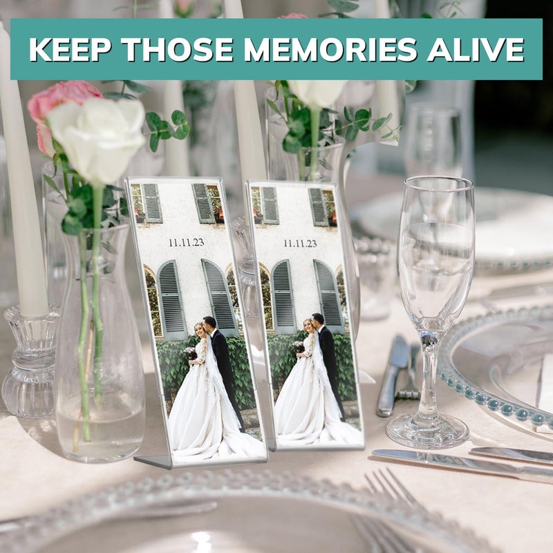 pbf PHOTO BOOTH FRAMES 2x6 Acrylic Sign Holder | 2 x 6 Vertical Stand Up Slanted Sign Holder | Acrylic Stands for Display | Clear Picture Frame, Menu Table Top Stand, Plastic Flyer Holder (100-Pack) - Image 3